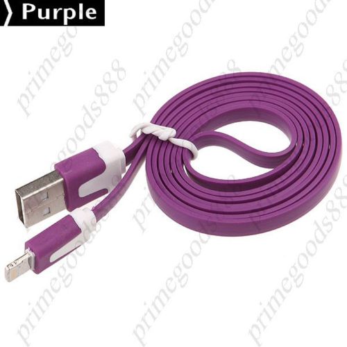 0.9M USB 2.0 Male to 8 pin Lightning Adapter Flat Cable 8pin Charger Cord Purple