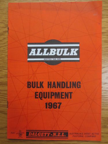 ALLBULK  Brochure Leaflet Bulk Handling Equipment Australia 1967 Grain Bins old