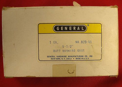New General Tools Butt Marking Gage 4-1/2&#034; Door Hinge Marker USA MADE #823-4-1/2
