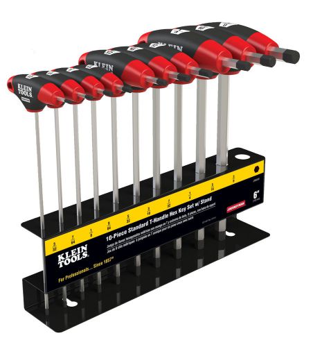 Klein tools jth610e 10 pc 6&#034; sae journeyman t-handle set with stand for sale