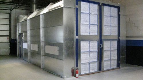 Automotive paint spray booth/cross draft 14 wide x 12 tall x 27 long for sale