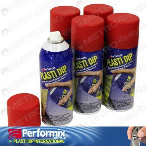 5 PACK PLASTI DIP Mulit-Purpose Rubber Coating Spray RED 11oz Aerosol