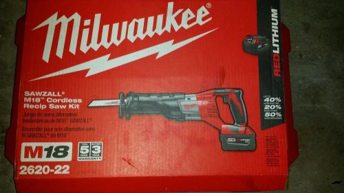 &#034;NEW&#034; Milwaukee 2620-22 Sawzall M18 Cordless Recip Saw Tool Kit w/ 2 batteries