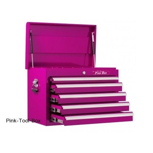 Pink Tool Box for HER Gift 26 INCH Storage with Drawer Large Top Chest Key Lock