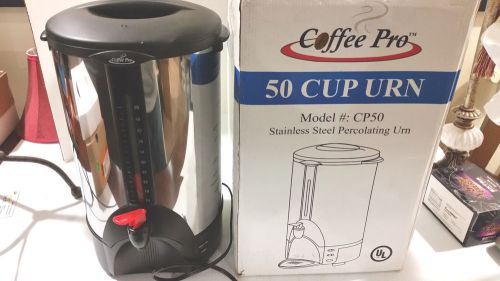 Coffee Pro 50 Cup Urn Stainless Steel Percolating Urn CP50 New Free Shipping