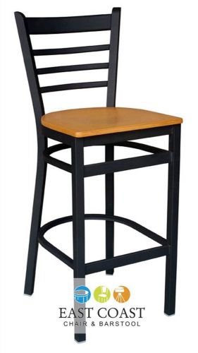 New gladiator commercial ladder back metal restaurant bar stool w/ natural seat for sale