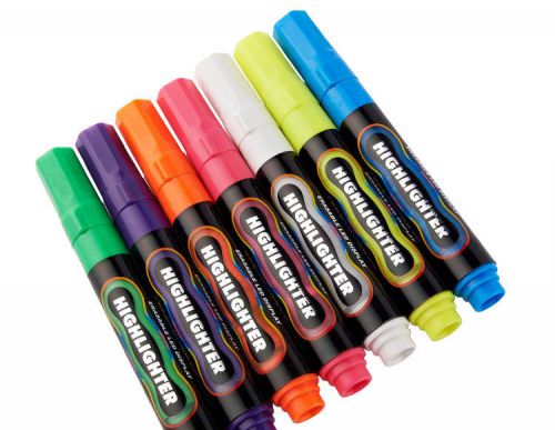 6 Fluorescent Color Markers dry erase pen neon LED Writing Board marker Pens 4mm