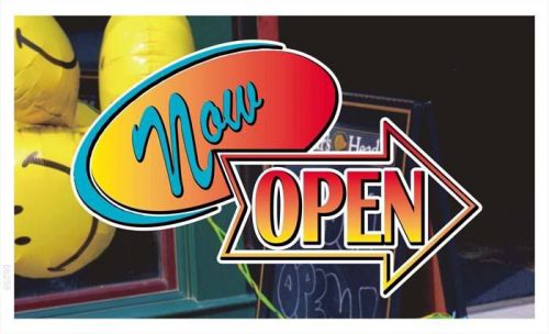 bb258 Now OPEN Banner Shop Sign
