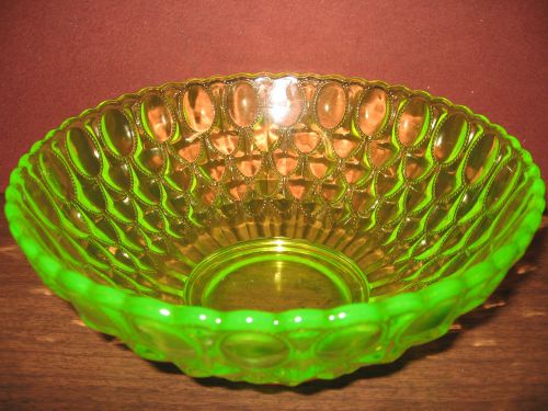 Vaseline glass elizabeth pattern console serving bowl dish uranium candy yellow