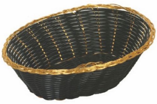 12 Pieces Fast Food Baskets Basket Tray GOLD/BLACK 9-1/4&#034; Oval NEW FREE SHIPPING