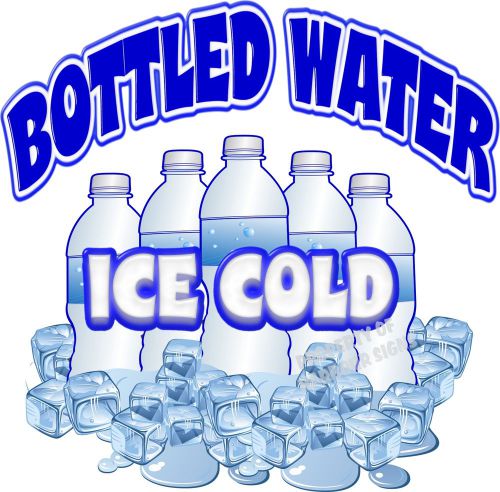 Ice cold bottled water drink beverage concession beverage food truck decal 24&#034; for sale