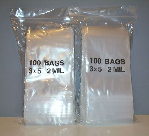 200  3 x 5 inch zip lock bags  2 mils thick  clear plastic bags  jewelry  beads for sale
