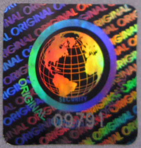 294 WORLD ORIGINAL Hologram Security stickers labels+Serial No&#039;s 20mm S20-1SSN