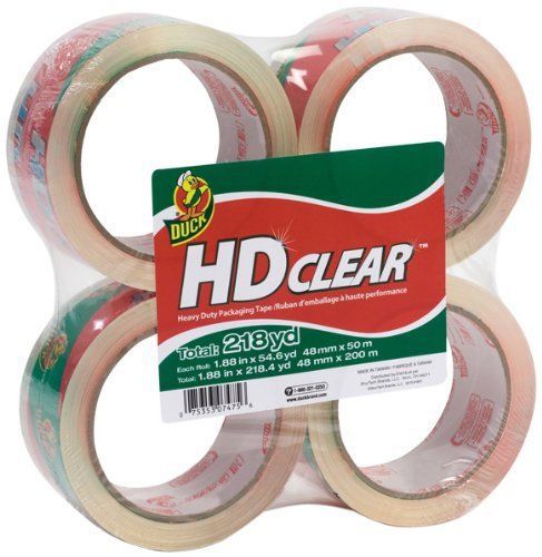 Duck Brand HD Clear High Performance Packaging Tape  1.88-Inch x 54.6-Yard Roll