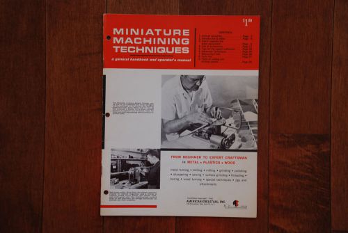 Unimat SL1000 / DB200 Lathe Miniature Machining Techniques Manual 40 Pages