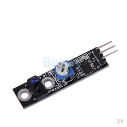 4x tracing line hunting sensor w/ vcc out gnd pin connector for arduino for sale