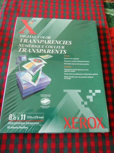 XEROX DIGITAL COLOR TRANSPARENCIES 50 SHEETS HIGH QUALITY 8 1/2 x 11