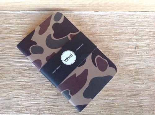 Word Tan Camo 3 Pack Lined Acid Free Recycled Pocket Notebook To Do Journal