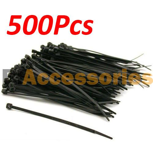 500 Pcs Black 7&#034; inch Multi Purpose UV Resistant Outdoor Cable Zip Ties 40 Lbs