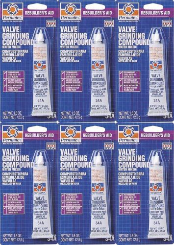 (6) Permatex 80036 #34A Valve Grinding Compound 1.5oz Removes Surface Defects