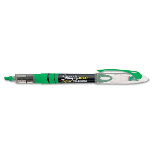 Sharpie Accent Liquid Highlighter, Chisel Tip, Fluorescent Green, Dozen