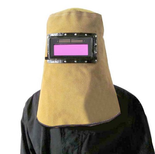 New Leather Welding Helmet Mask W/ Solar Auto Darkening Filter Lens Welder Hood