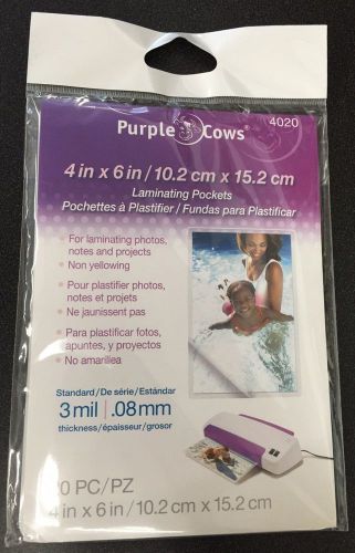 Purple Cows #4020 Hot Pockets Laminating Pouches 20/Pkg-4&#034;x6&#034;