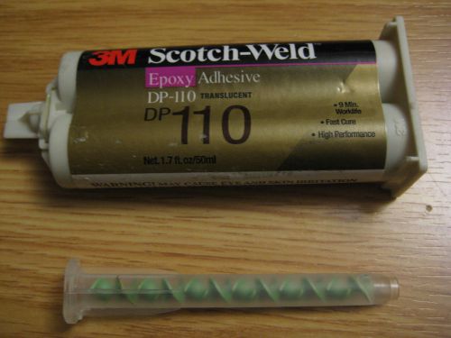 ONE NEW 3M SCOTCH-WELD EPOXY ADHESIVE DP-110 1.7 OZ WITH MIXING NOZZLE