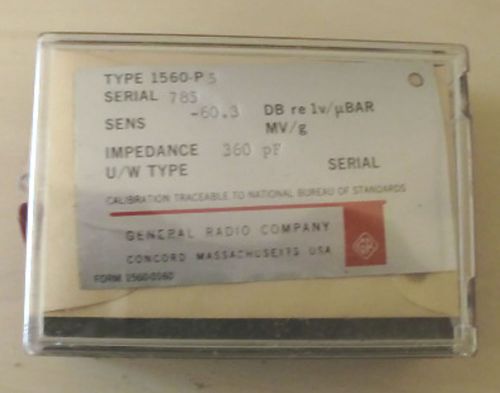 Vintage General Radio 1560-P5 Microphone Calibration Serial 785 Impedance 360 PF