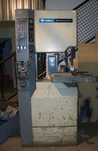 Rockwell Model 20 Vertical Band Saw Bandsaw w/ Blade Welder / Grinder