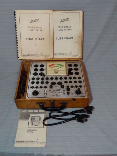 Vintage Century Fast Check Tube Tester W Wood Box Manuals