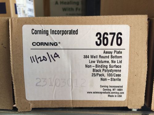 Corning 3676 384-Well Assay Plate, Round Bottom, Low Volume, No Lid 25/Pk