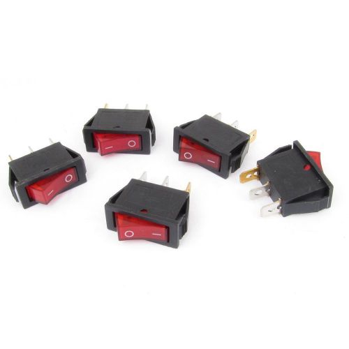 5pcs AC 250V/15A 3 Pins On-off Type SPST Boat Rocker Switch for Car CT