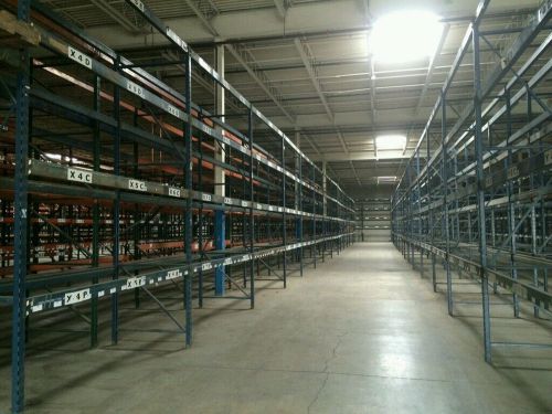 Heavy Duty pallet racking 20 Uprights 14&#039;X 4&#039; Deep With 144  11&#039;x 6&#034;Crossbeams