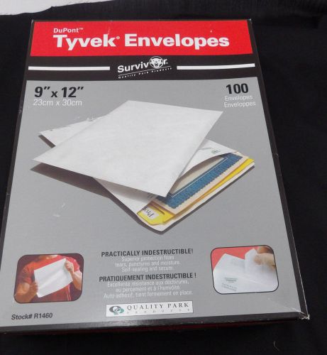 SURVIVOR Quality Park Products Tyvek Mailer 9 x 12 White 100/Box R1460 Envelopes
