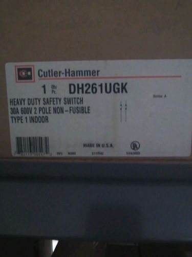 CUTLER HAMMER DH261UGK 30 AMP 600 VOLT HD SAFETY SWITCH NEMA 1 BRAND NEW