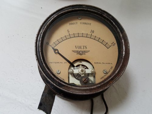 Vintage Jewell Electrical Direct Current Pattern No 25 Volt Meter