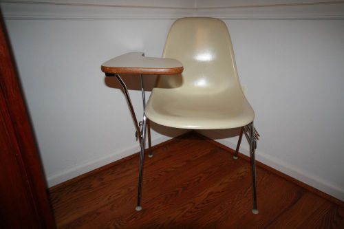 Eames Molded Fiberglass Tablet Chair, Stacking Base by Herman Miller