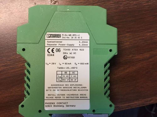 PHOENIX CONTACT PI/EX-ME-RPSS-1/1 REPEATER POWER SUPPLY SMART 4...20MA