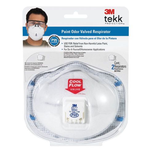 3m paint odor valved respirator, 2-pack 8577 / p95 for sale