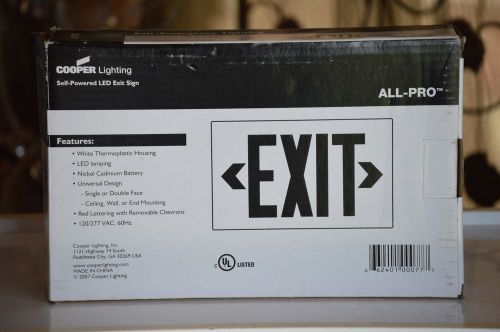 New cooper lighting all-pro  led thermoplastic exit signs, self powered for sale