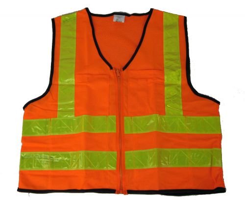 (13) 2XL Orange Safety Vest Class 2 with pockets- Lot of 13