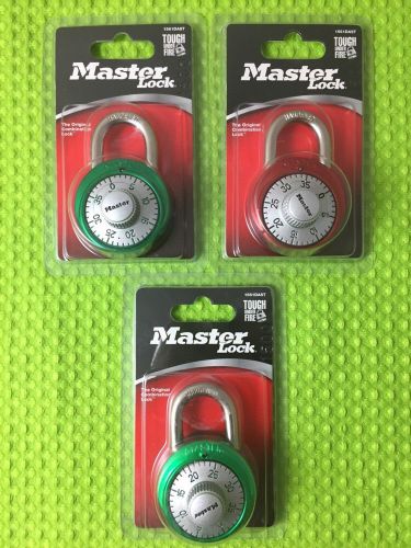 Master Lock Qty 3 151651DAST Red And Green Combination Locks - New