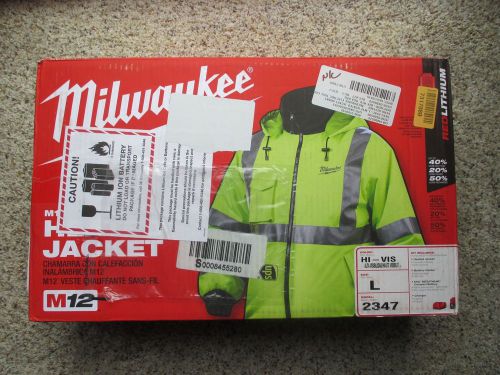 Milwaukee 2347-l m12 high visibility 12-volt heated jacket kit - large for sale