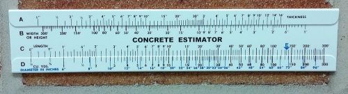 Concrete Slide Ruler 300 Yard Volume Calculator Slide Ruler MADE IN USA!!!!
