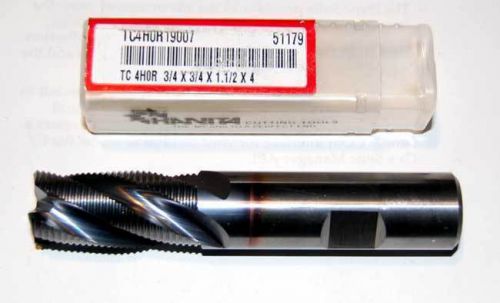 Hanita 3/4&#034; carbide fine-pitch roughing ticn cnc end mill-ss,titanium,inconel for sale