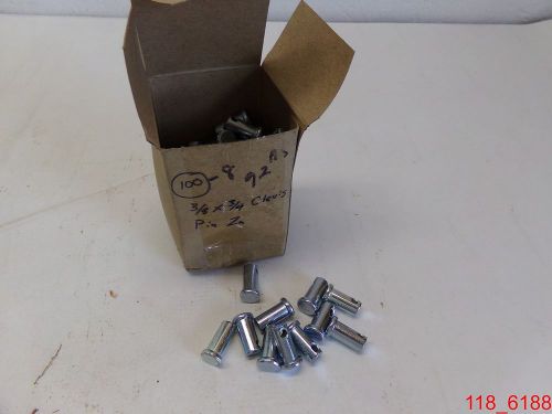 Qty=100 3/8 x 3/4 clevis pin zinc plated for sale