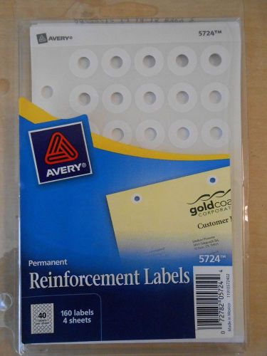 Avery 5724 Hole Reinforcements, 1/4&#034; Diameter 160/Pack