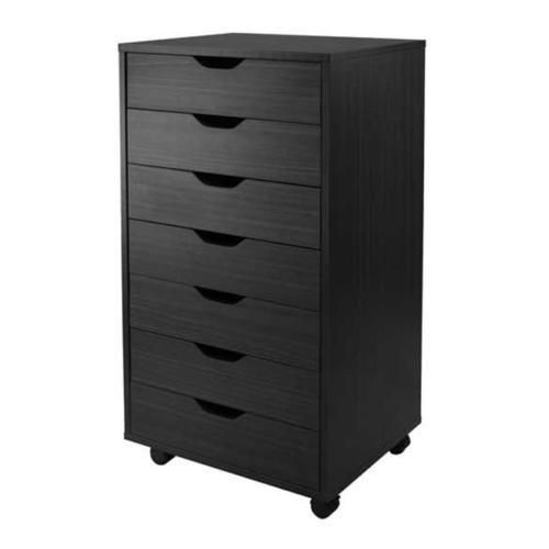 Winsome Trading 20792 Halifax Cabinet for Closet Office, 7 Drawers, Black
