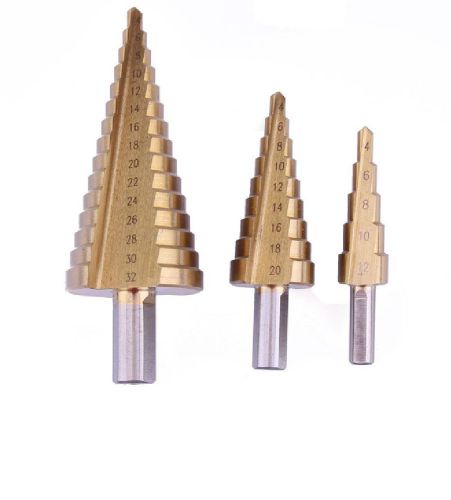 Triangle shank step drill/pagoda drill/ladder drill 4-12/4-20/4-32 for sale